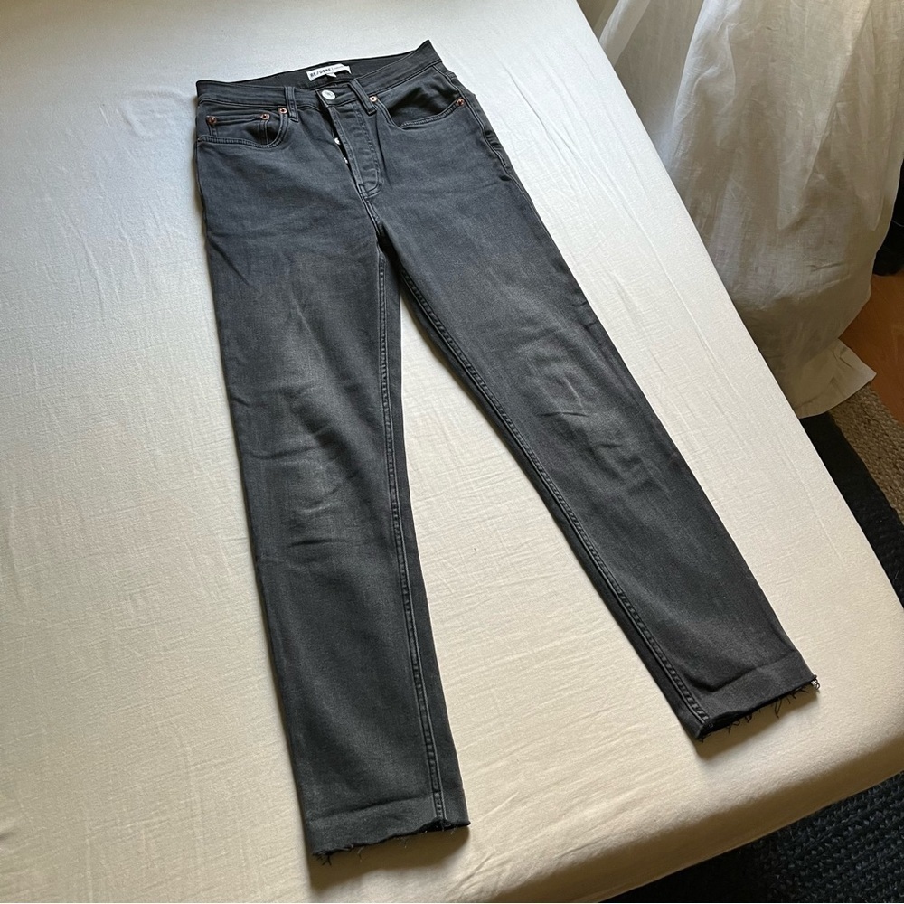 Re/Done‎ grey slim skinny cropped jeans